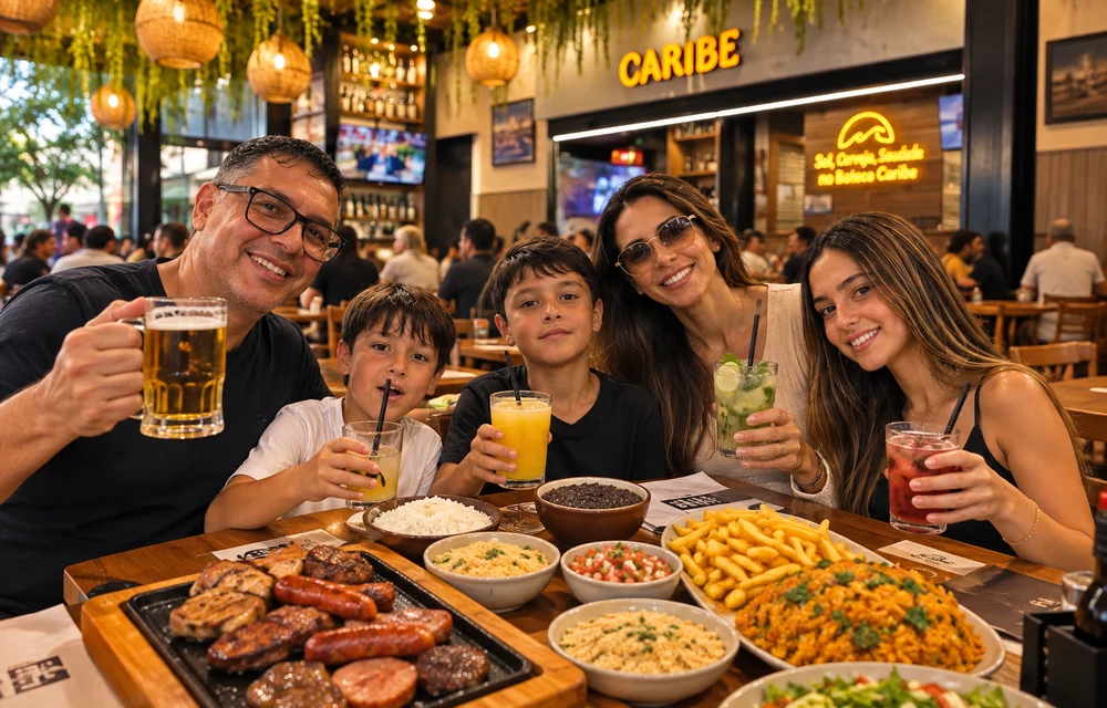 Ambiente acolhedor do Boteco Caribe no Flamengo